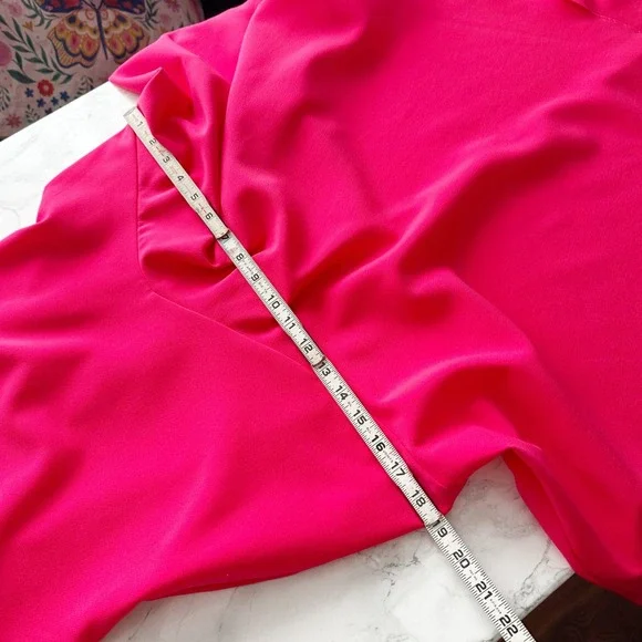 THEIA Hot Pink Spaghetti Strap High-Low Flowy Hem Midi Dress Size 2‎ - Picture 9 of 14